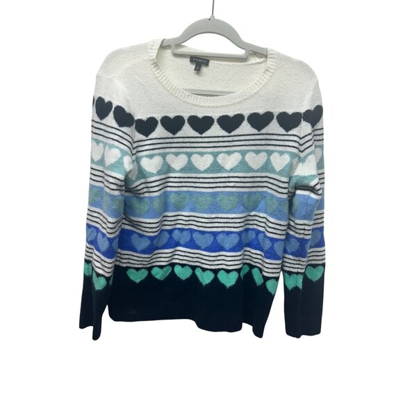 Talbots Womens Heart Pattern Sweater Multi-color novelty large - Picture 1 of 7